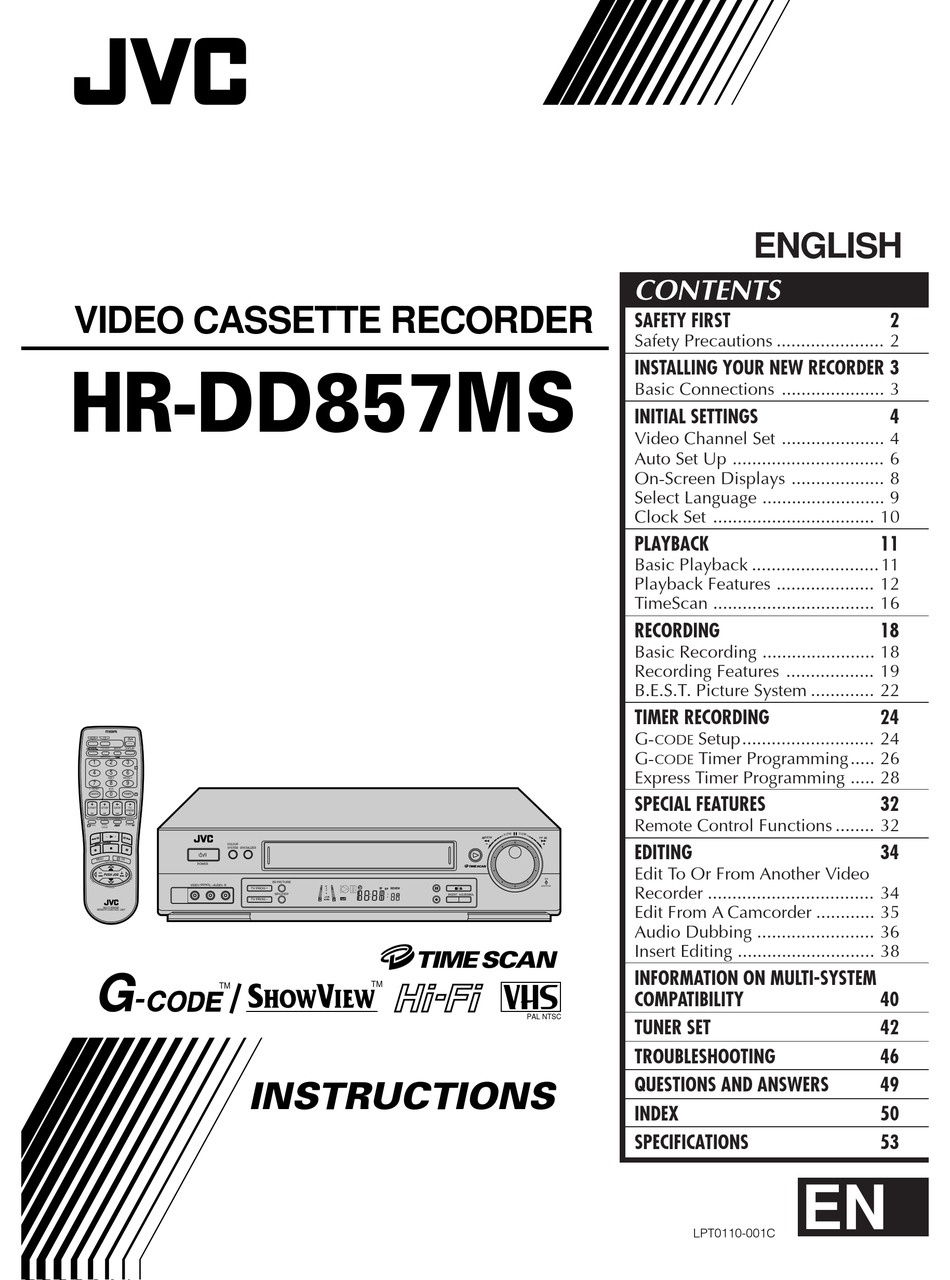 JVC HR-DD857MS INSTRUCTIONS MANUAL Pdf Download | ManualsLib