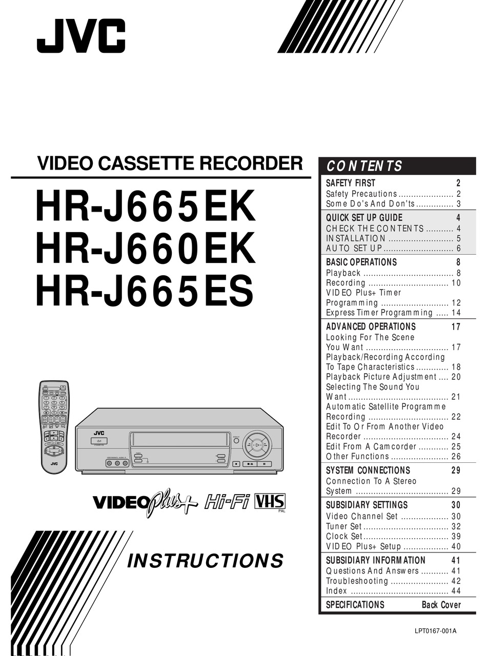 JVC HRJ665EK INSTRUCTIONS MANUAL Pdf Download ManualsLib