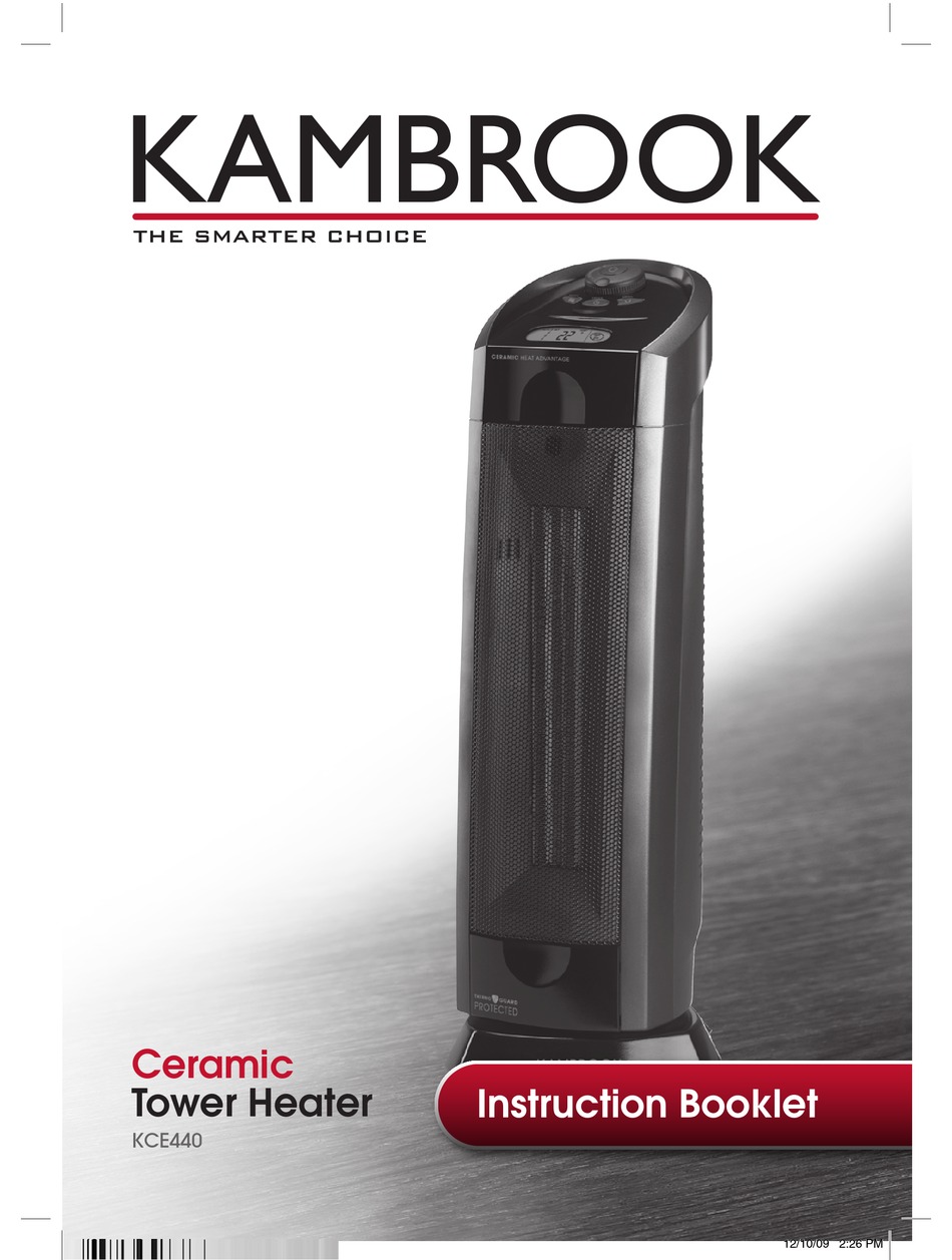 KAMBROOK CERAMIC KCE440 INSTRUCTION BOOKLET Pdf Download ManualsLib
