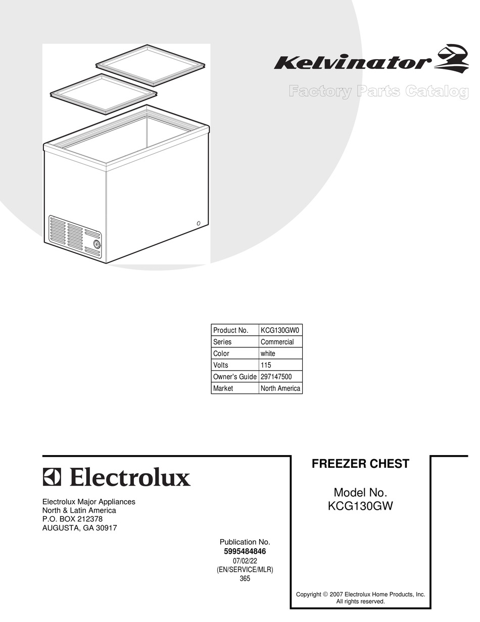 Kelvinator Kcg130gw0 Factory Parts Catalog Pdf Download Manualslib