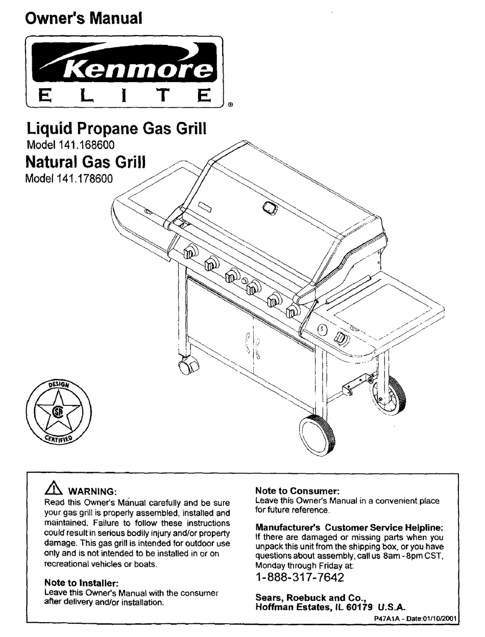 kenmore gas grill parts manual