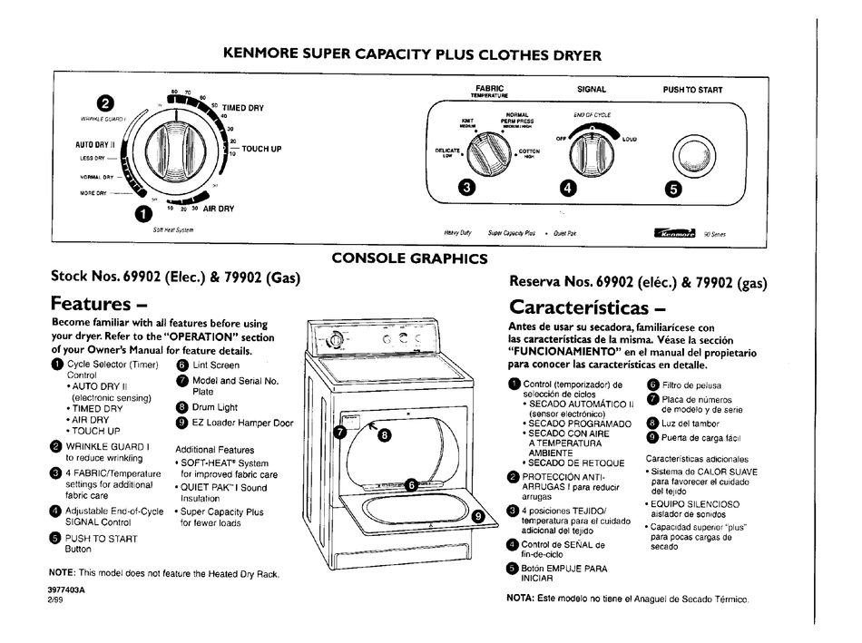 KENMORE 69902 FEATURES Pdf Download ManualsLib