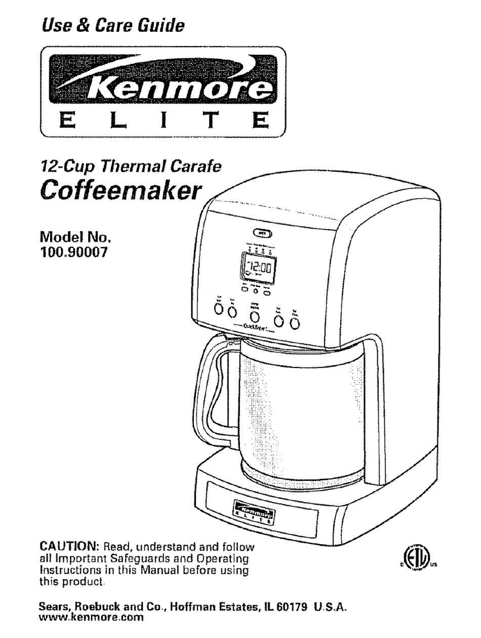 Kenmore Elite Programmable 12-Cup Coffee Maker with Filter