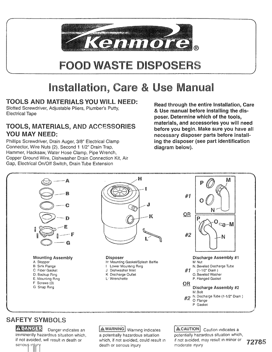 KENMORE 72785 INSTALLATION, CARE & USE MANUAL Pdf Download ManualsLib
