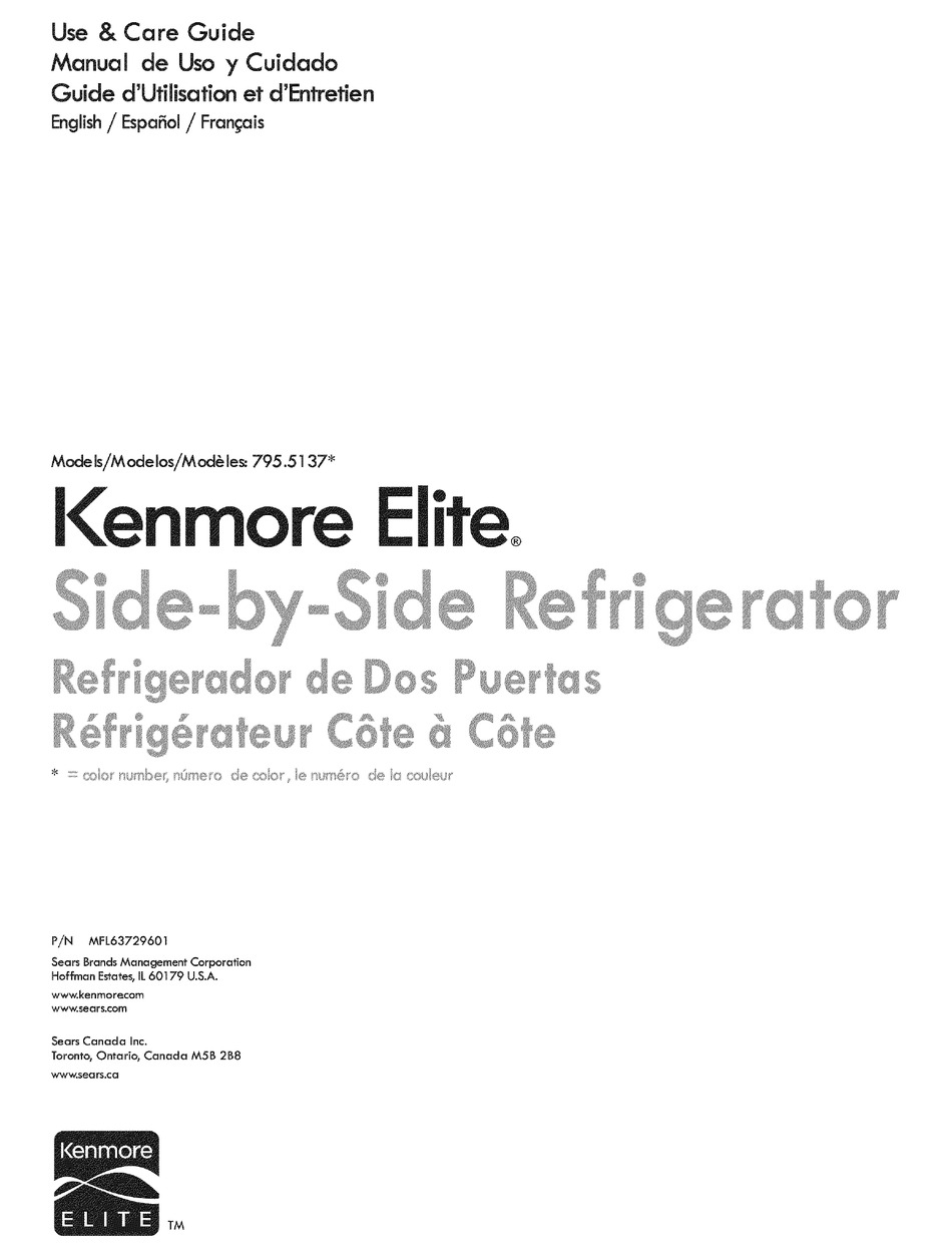 Kenmore 795 5137 Use And Care Manual Pdf Download Manualslib