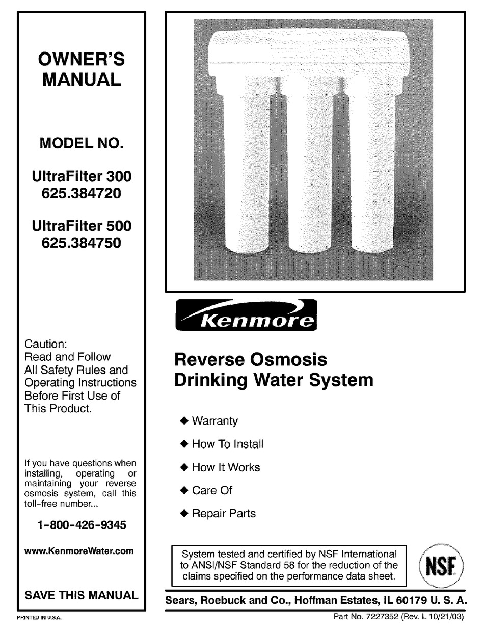 Kenmore Reverse Osmosis System Parts Reviewmotors.co