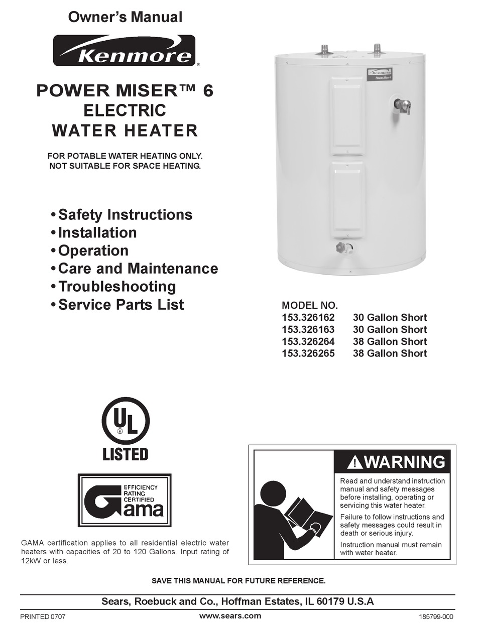 KENMORE POWER MISER 153.326162 OWNER'S MANUAL Pdf Download ManualsLib