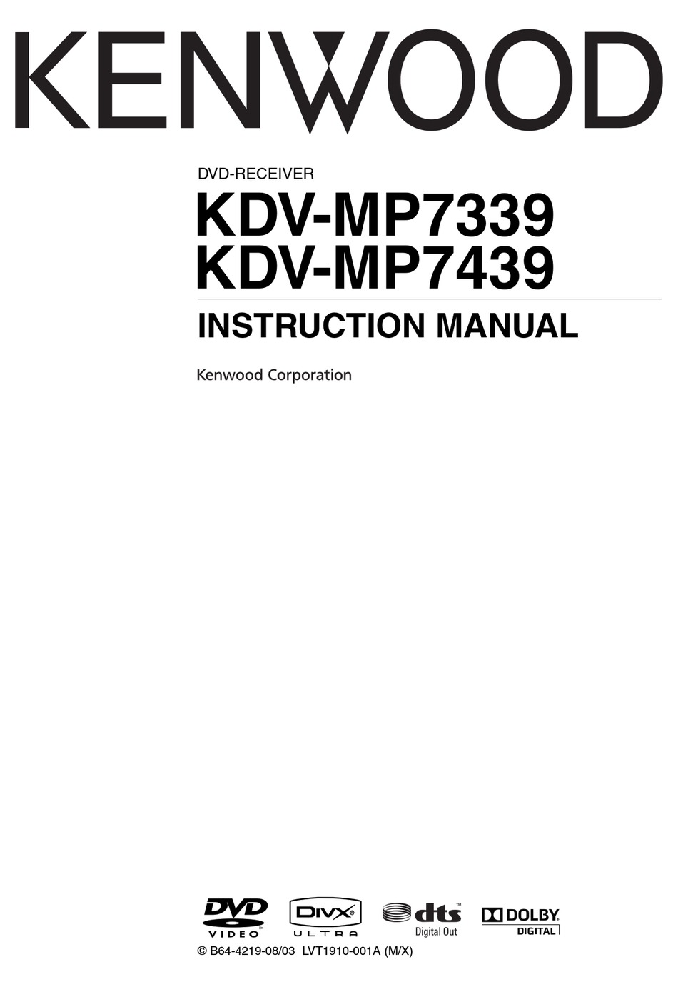 KENWOOD KDVMP7339 INSTRUCTION MANUAL Pdf Download ManualsLib