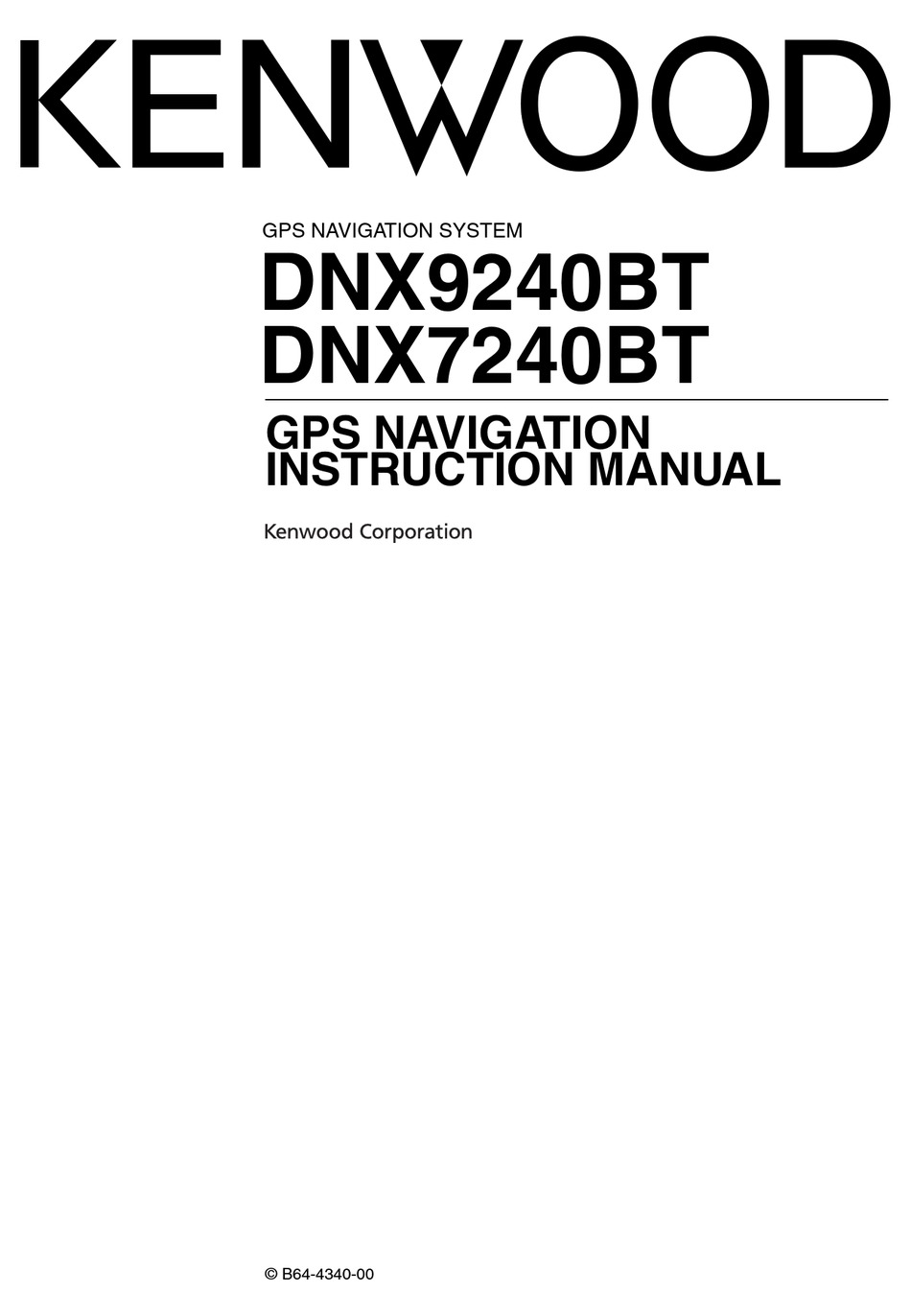 KENWOOD DNX7240BT INSTRUCTION MANUAL Pdf Download | ManualsLib