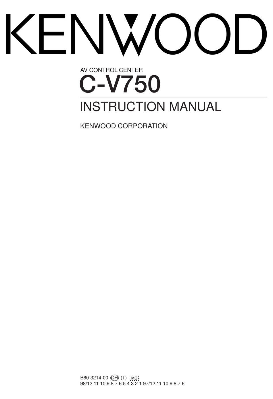 KENWOOD C-V750 INSTRUCTION MANUAL Pdf Download | ManualsLib