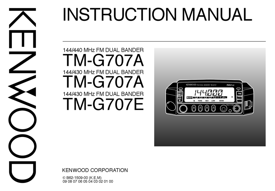 Kenwood Tm G707 Instruction Manual Pdf Download Manualslib