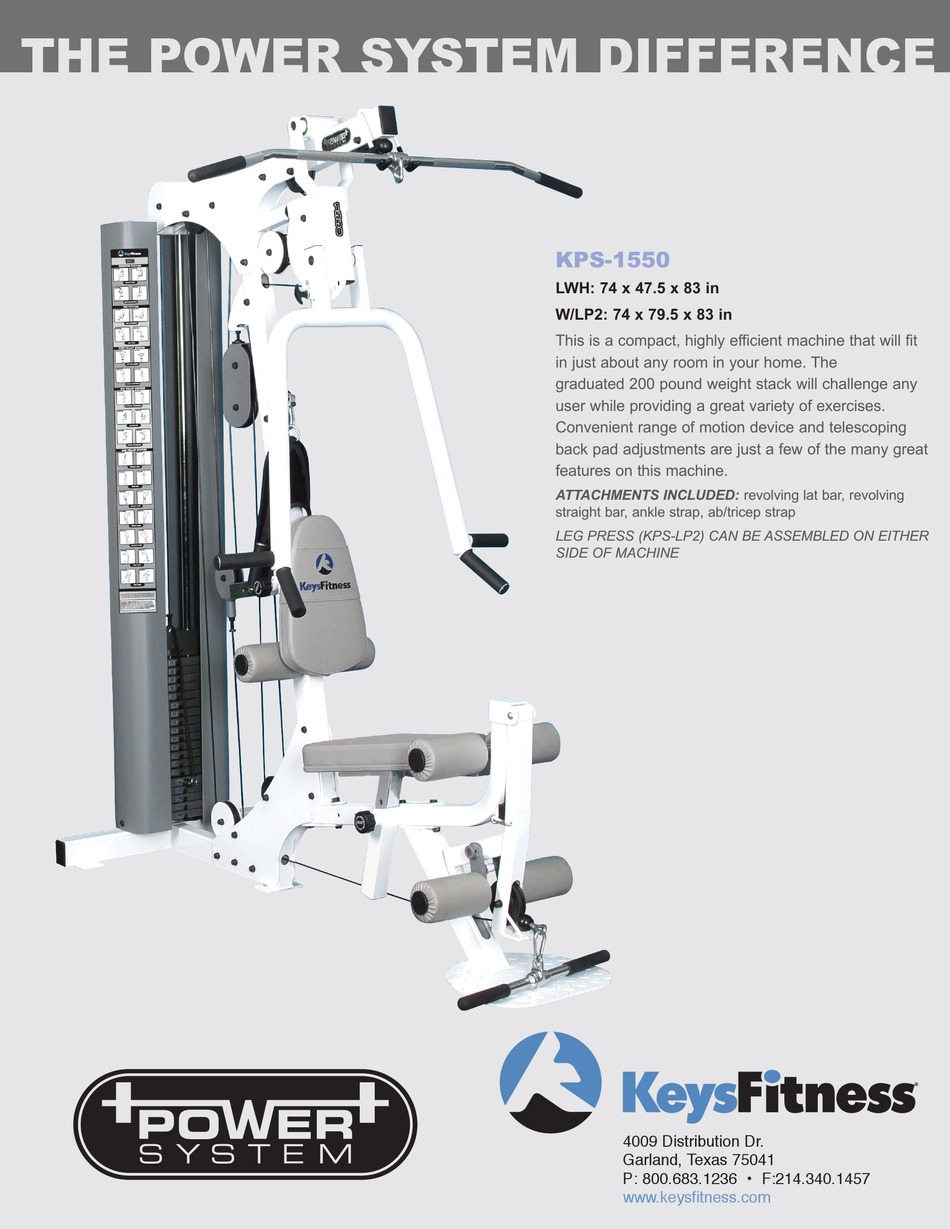 keys power system 2000 home gym