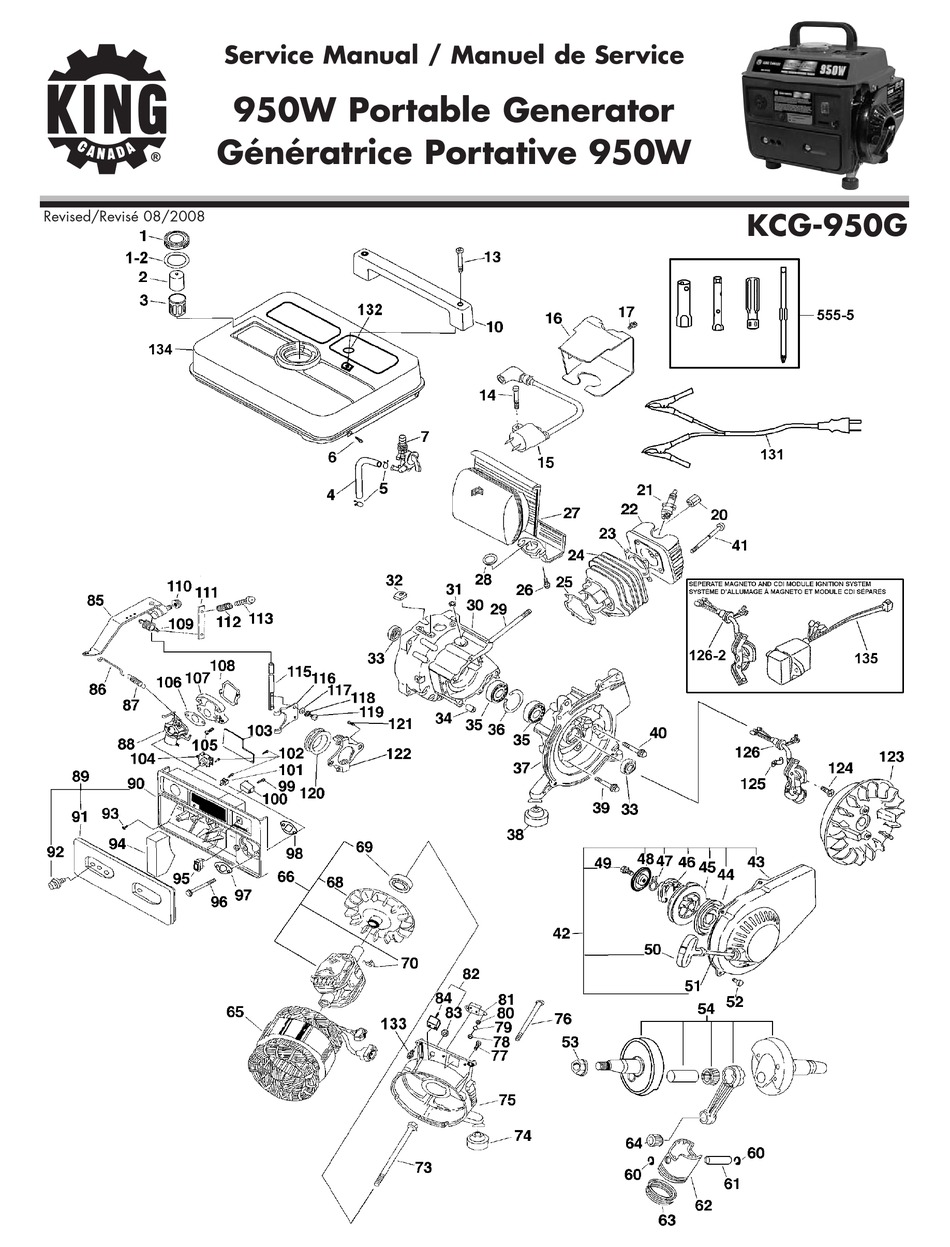 King Canada Kcg 950g Service Manual Pdf Download Manualslib