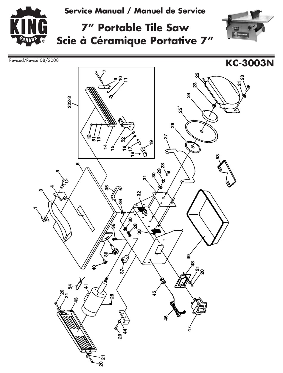 KING CANADA KC3003N SERVICE MANUAL & PARTS LIST Pdf Download ManualsLib