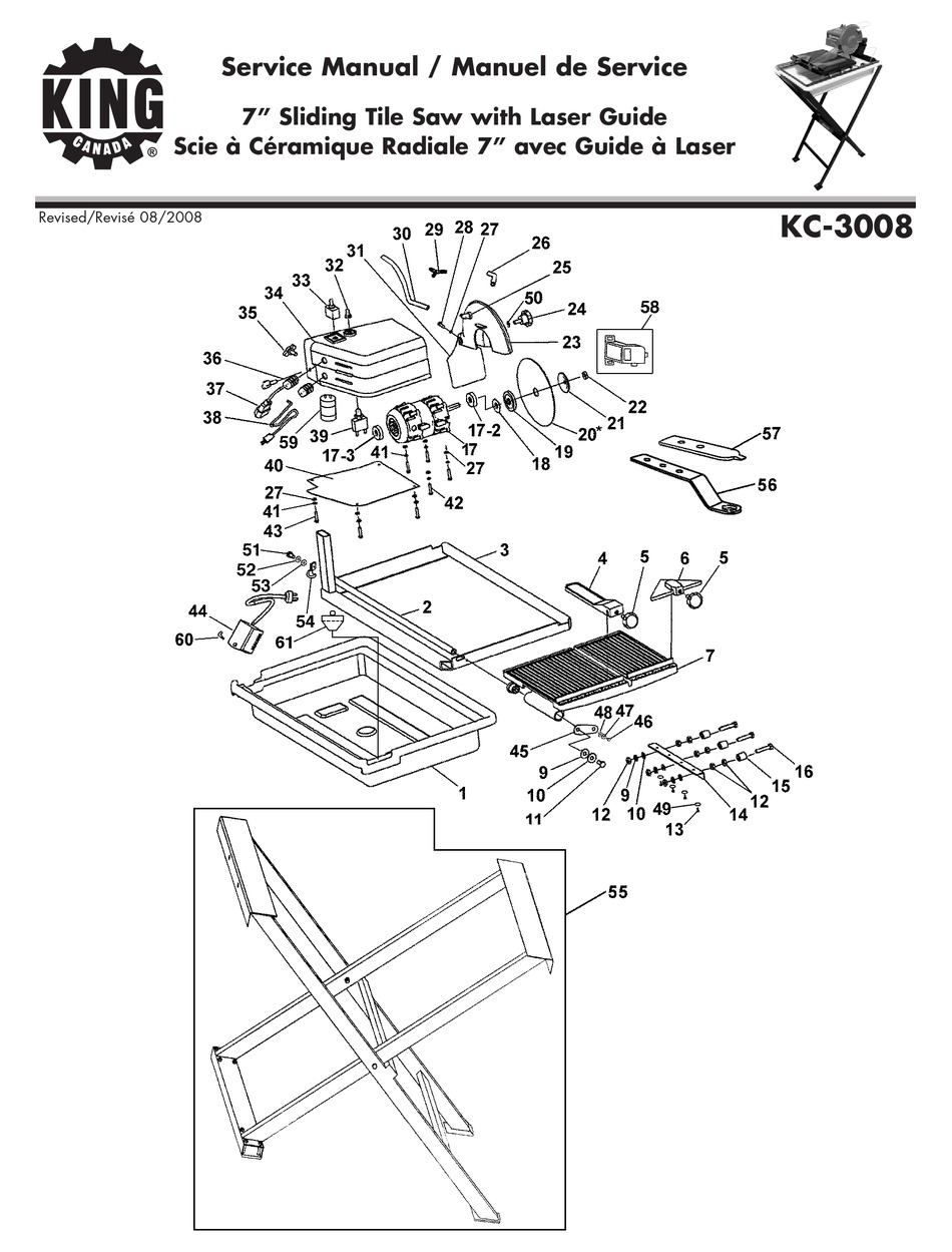 KING CANADA KC3008 SERVICE MANUAL & PARTS LIST Pdf Download ManualsLib