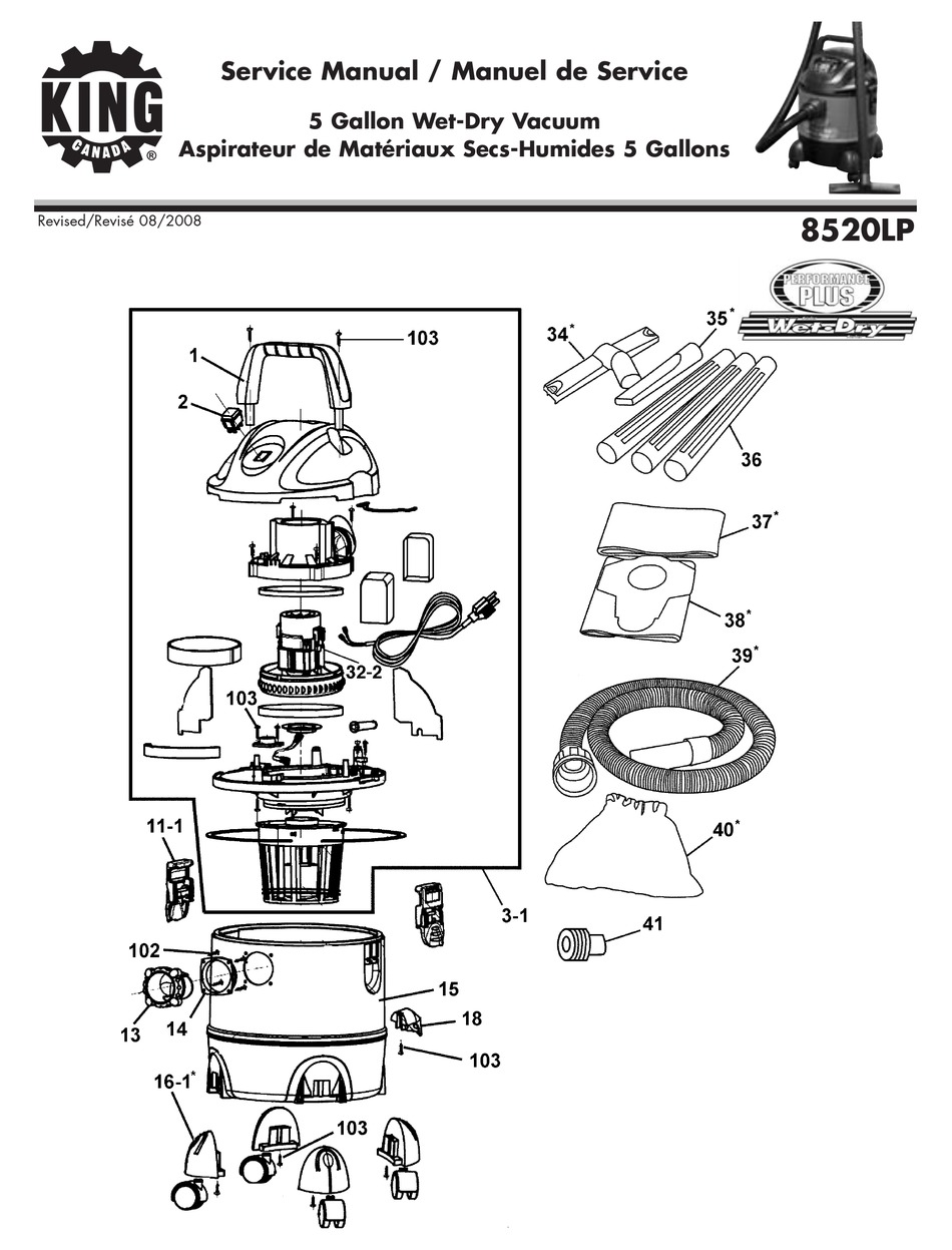 KING CANADA 8520LP SERVICE MANUAL & PARTS LIST Pdf Download ManualsLib