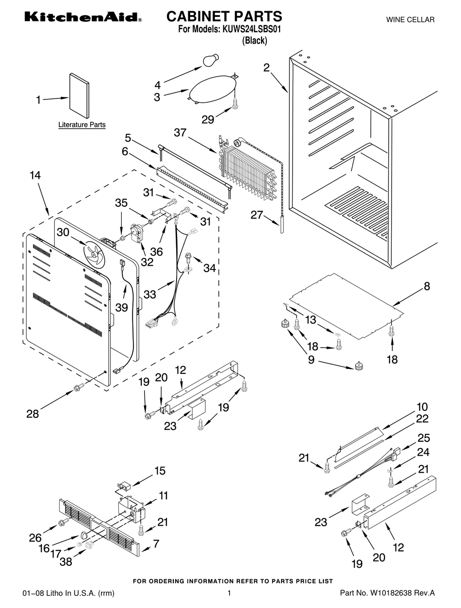 Kitchenaid Kuws24lsbs01 Cabinet Parts Pdf Download Manualslib