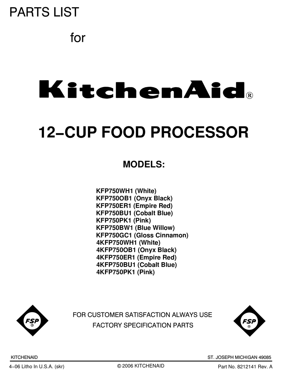 KitchenAid KFP750WH1 - Food Processor 