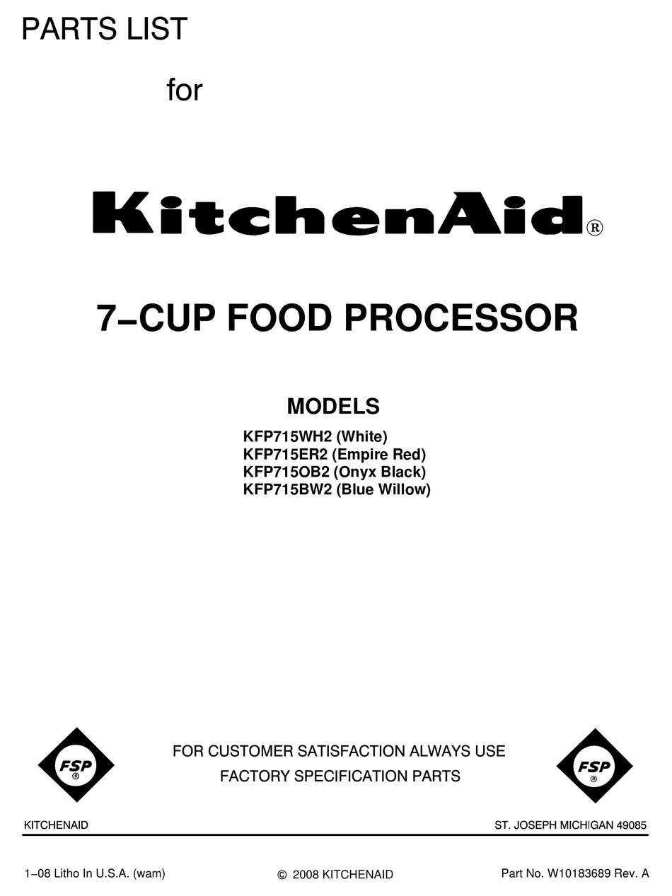 KitchenAid KFP715BW2 - Food Processor 