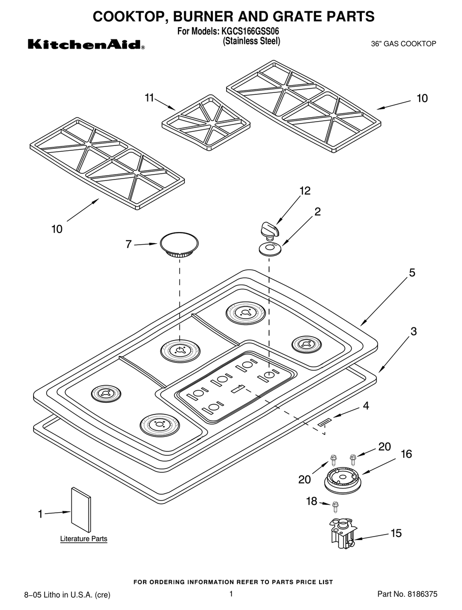 KITCHENAID KGCS166GSS06 PARTS LIST Pdf Download | ManualsLib