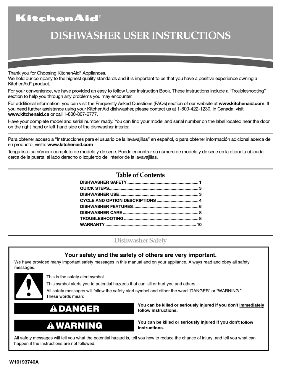 KITCHENAID W10193740A USER INSTRUCTIONS Pdf Download ManualsLib   Kitchenaid W10193740a 