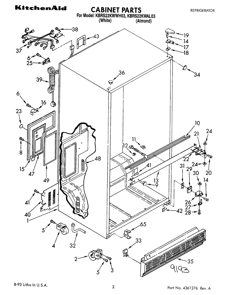 Kitchenaid refrigerator parts diagram
