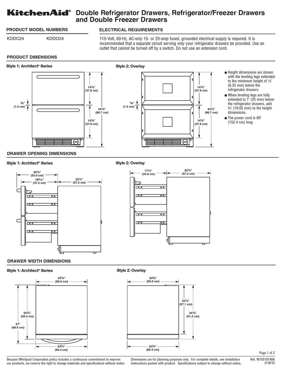 KITCHENAID KDDC24 USER MANUAL Pdf Download ManualsLib