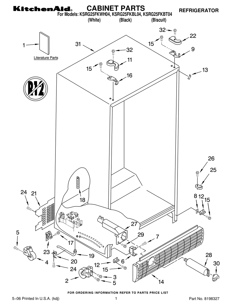 KITCHENAID KSRG25FKBT04 PARTS LIST Pdf Download | ManualsLib