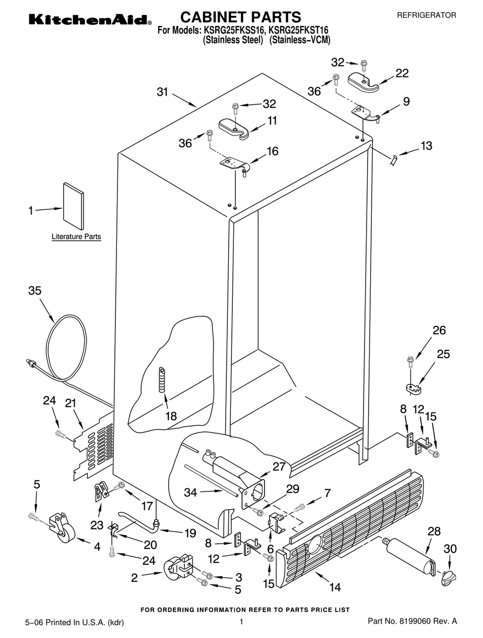 KITCHENAID KSRG25FKSS16 PARTS LIST Pdf Download | ManualsLib