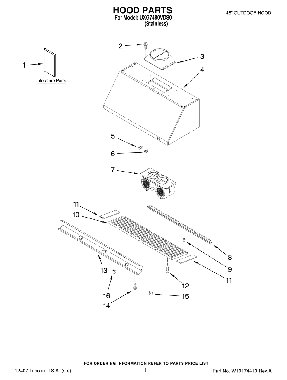 KITCHENAID UXG7480VDS0 PARTS LIST Pdf Download ManualsLib