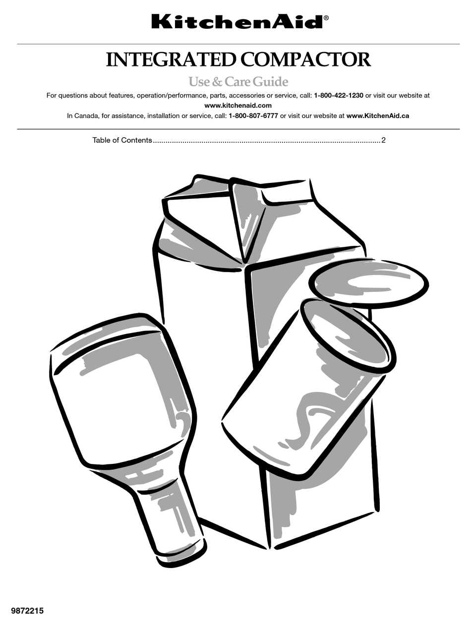 KITCHENAID INTEGRATED COMPACTOR USE AND CARE MANUAL Pdf Download