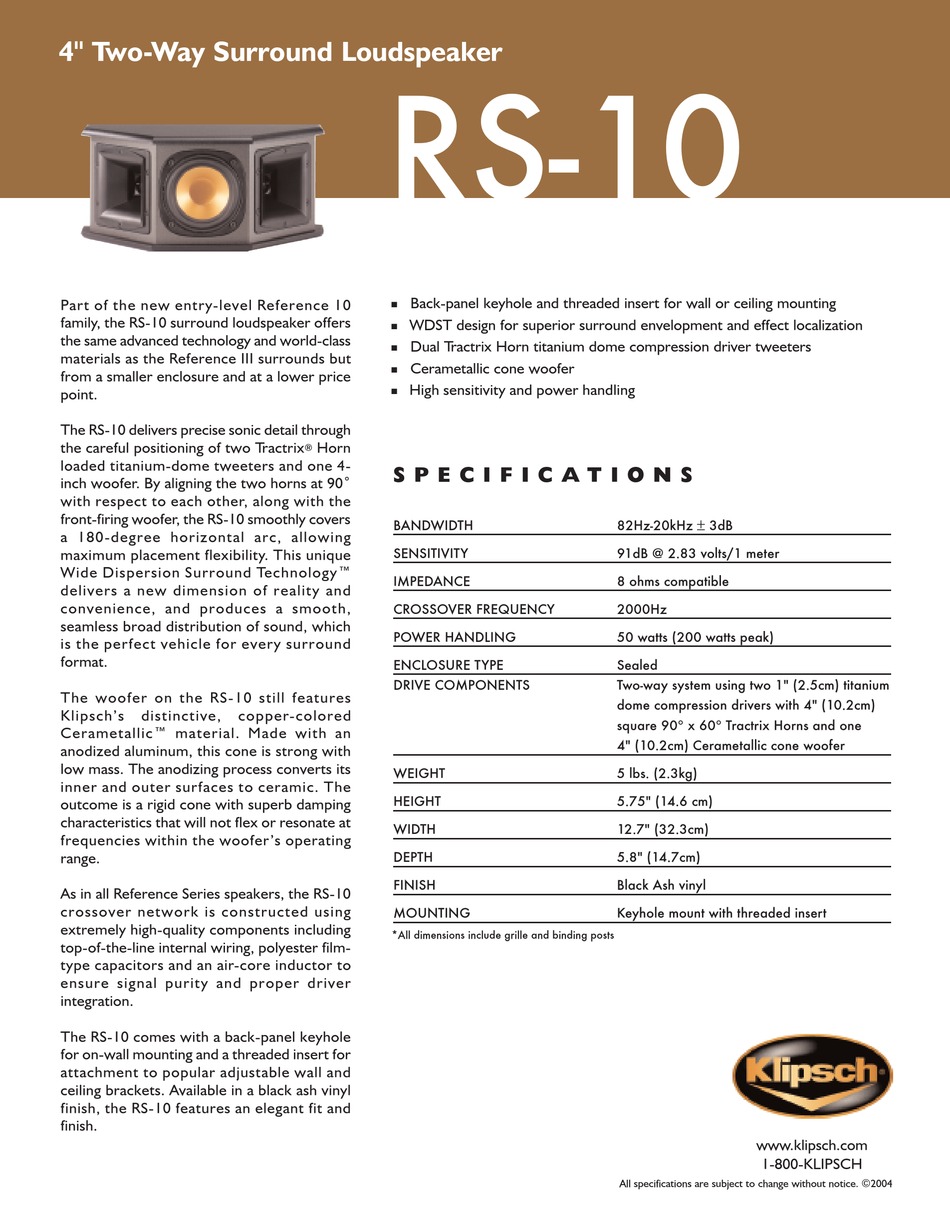 Klipsch rs10 hot sale