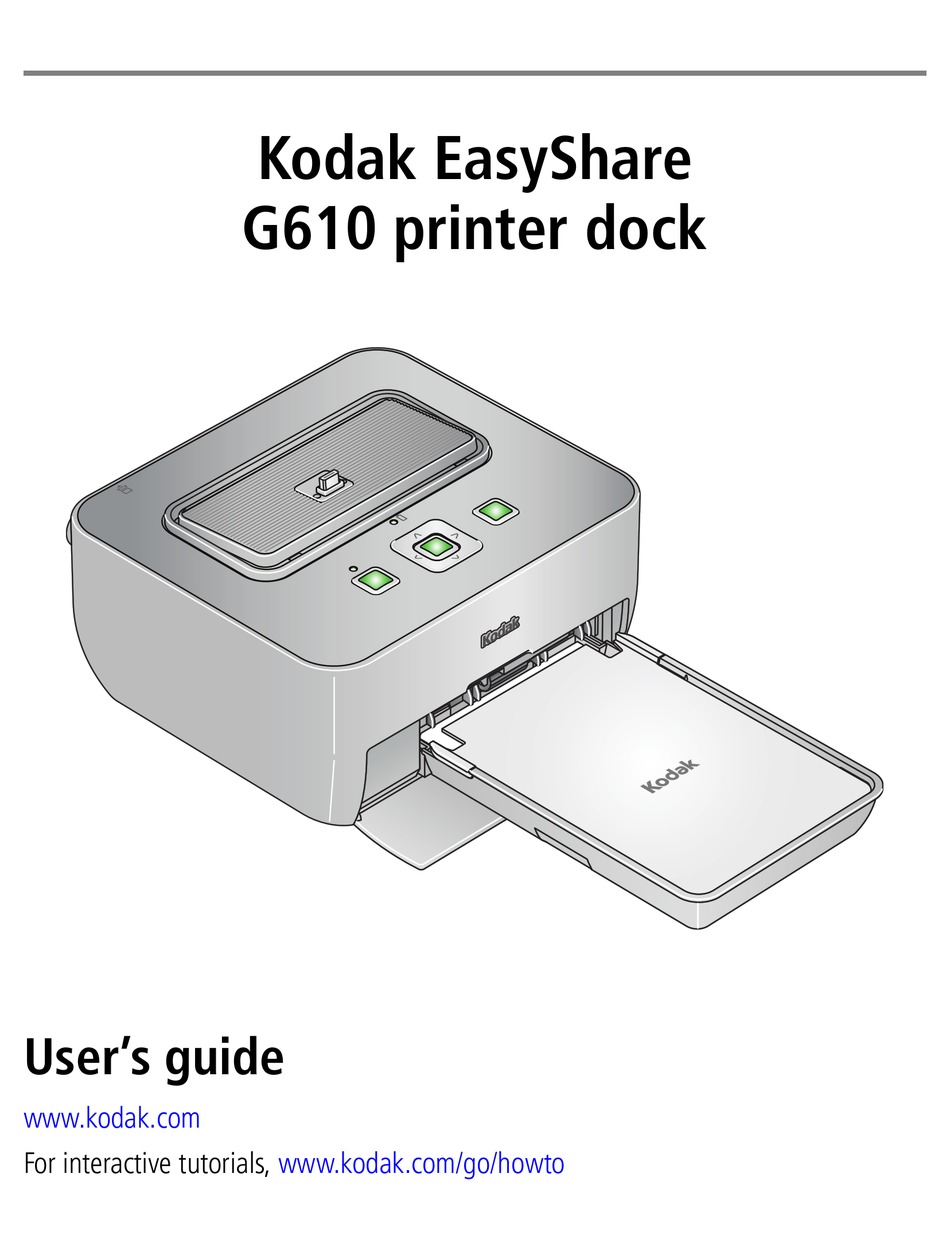 KODAK EASYSHARE G610 USER MANUAL Pdf 