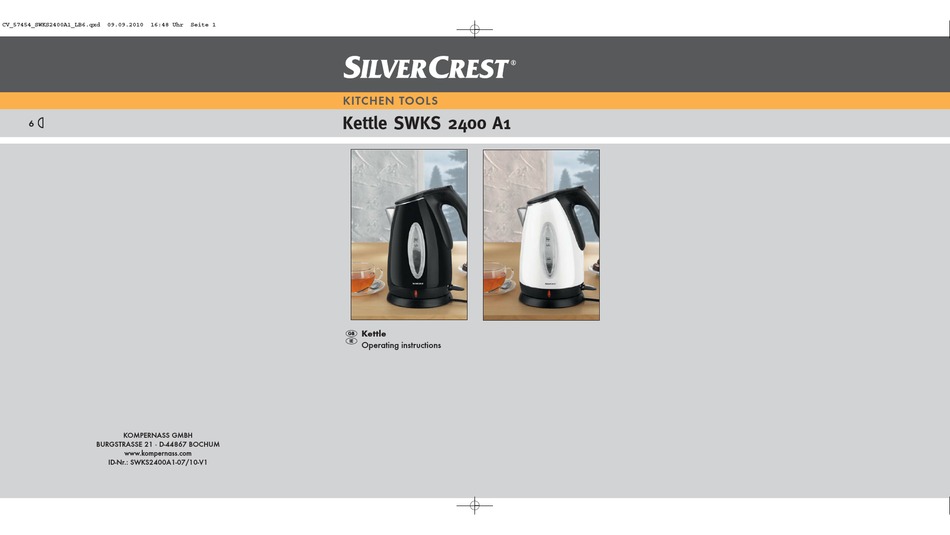 SILVERCREST SWKS 2400 A16 OPERATING INSTRUCTIONS MANUAL Pdf Download ...