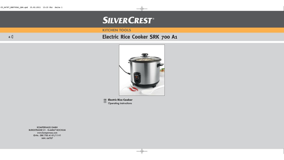 silvercrest rice cooker srk 700 a1