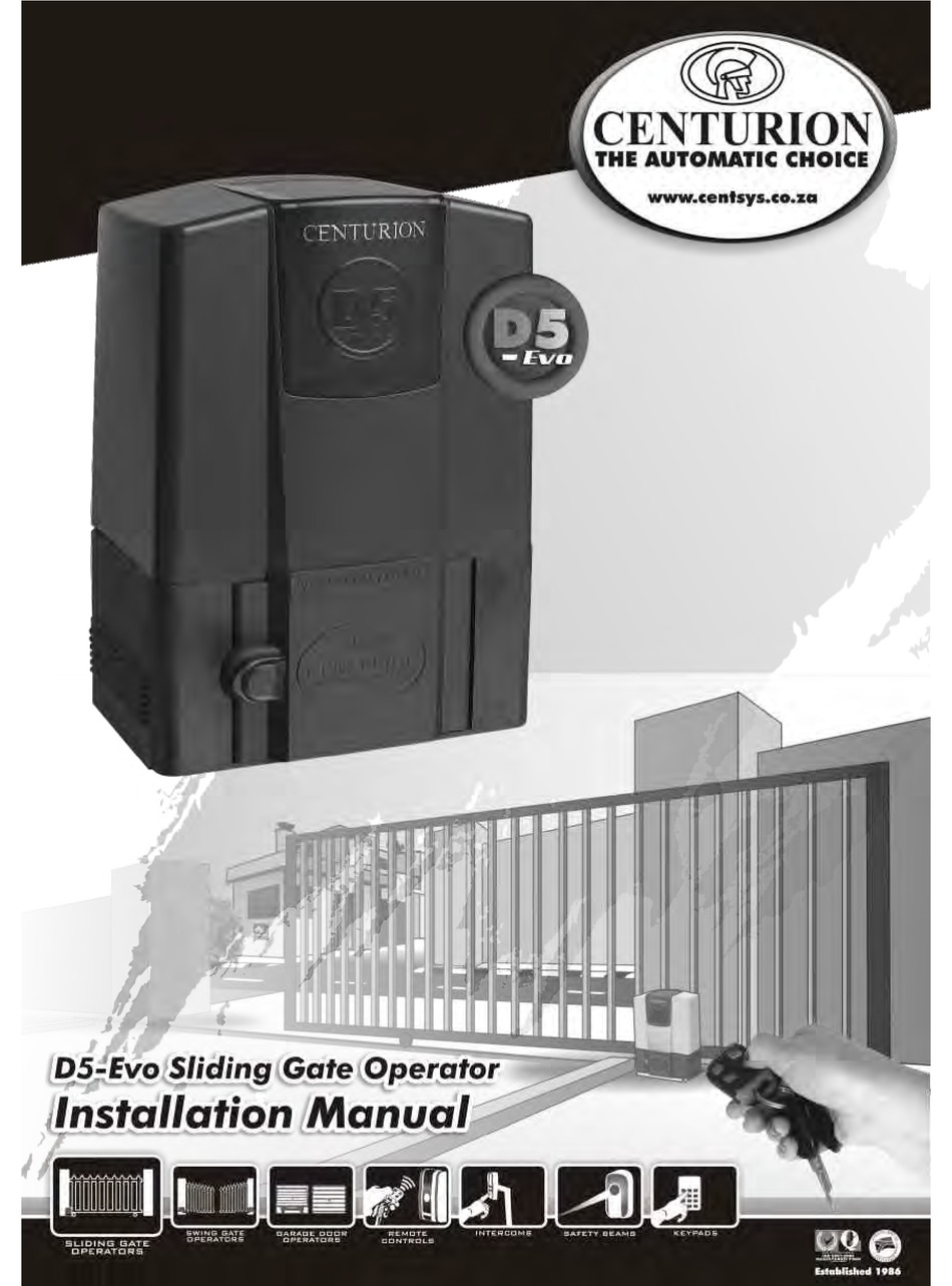 CENTURION D5-EVO INSTALLATION MANUAL Pdf Download | ManualsLib