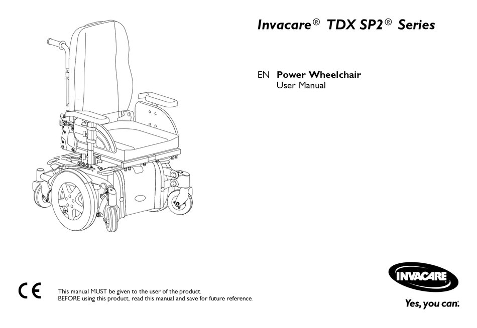 INVACARE TDX SP2 SERIES USER MANUAL Pdf Download ManualsLib