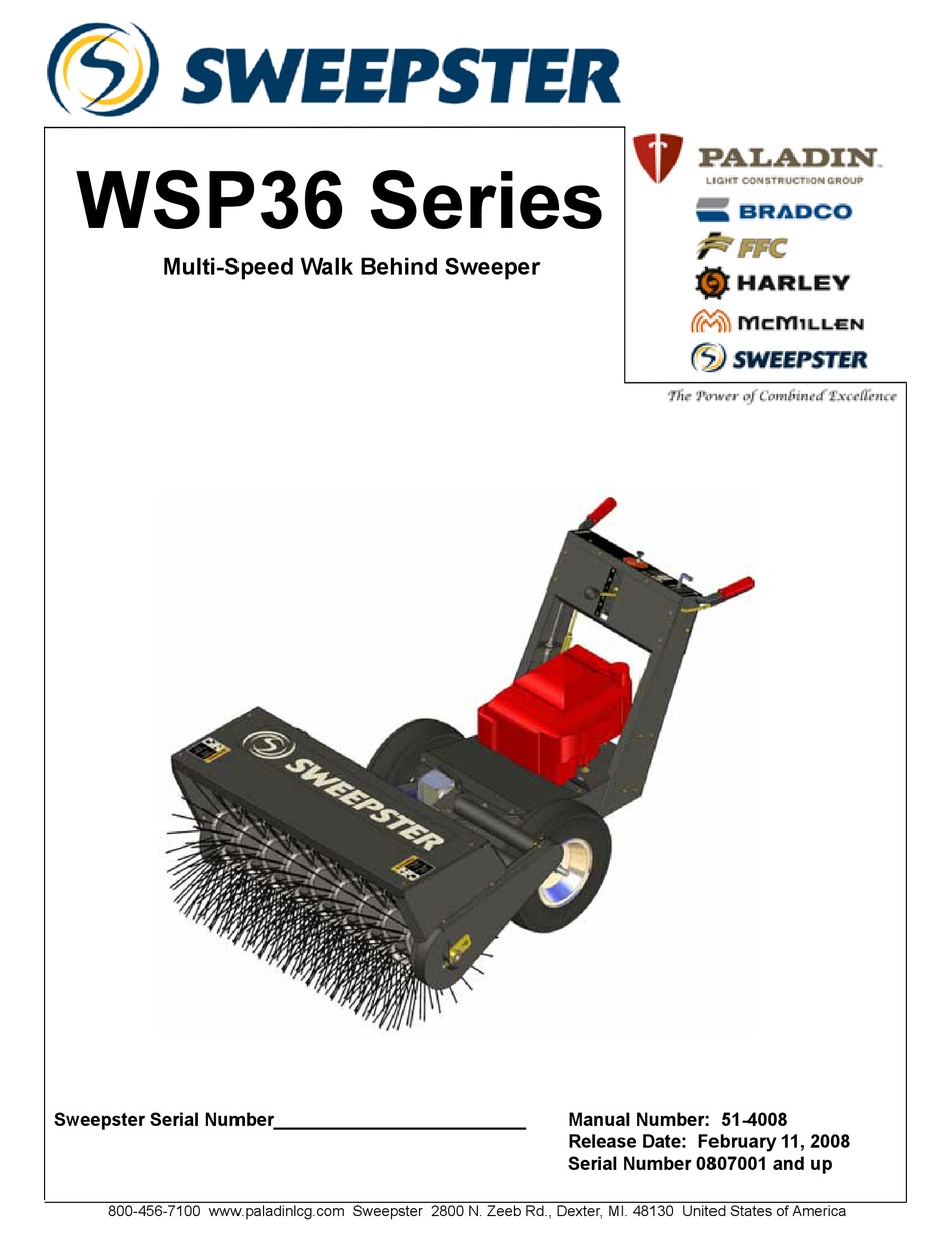 SWEEPSTER WSP36 SERIES USER MANUAL Pdf Download ManualsLib