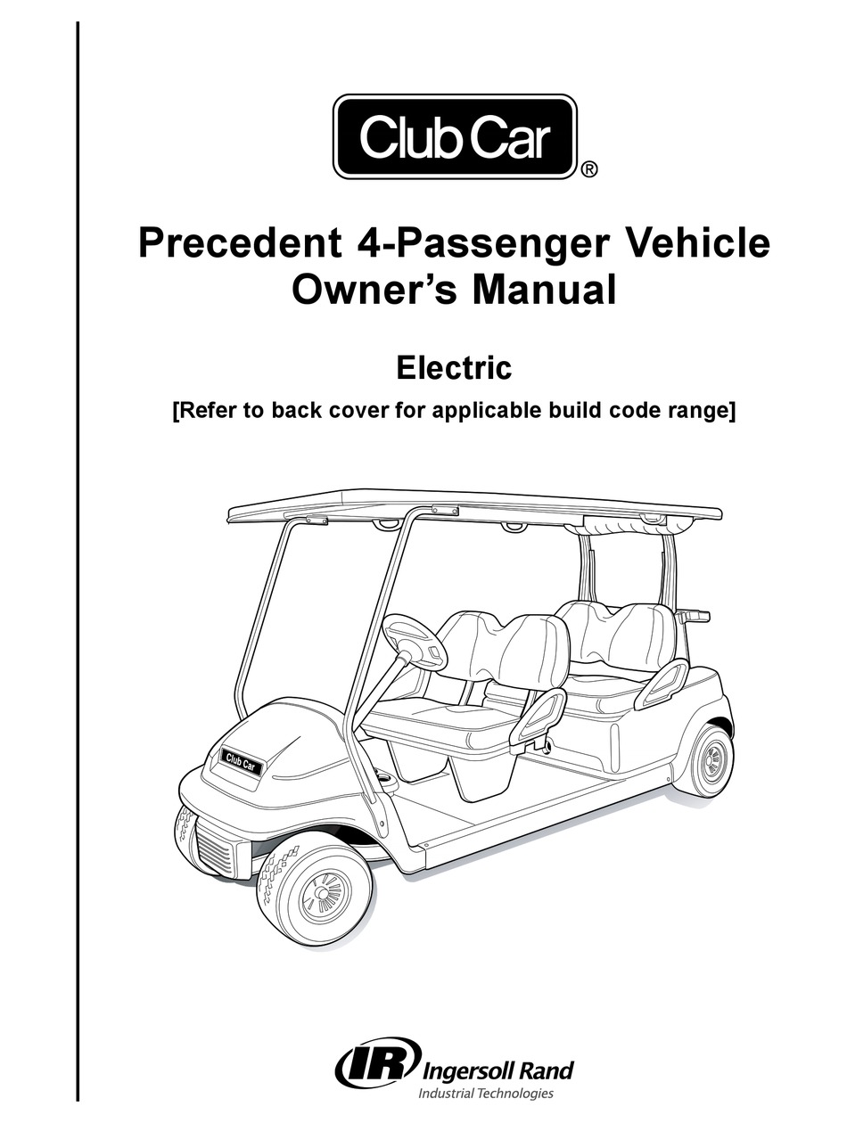CLUB CAR PRECEDENT 4PASSENGER OWNER'S MANUAL Pdf Download ManualsLib