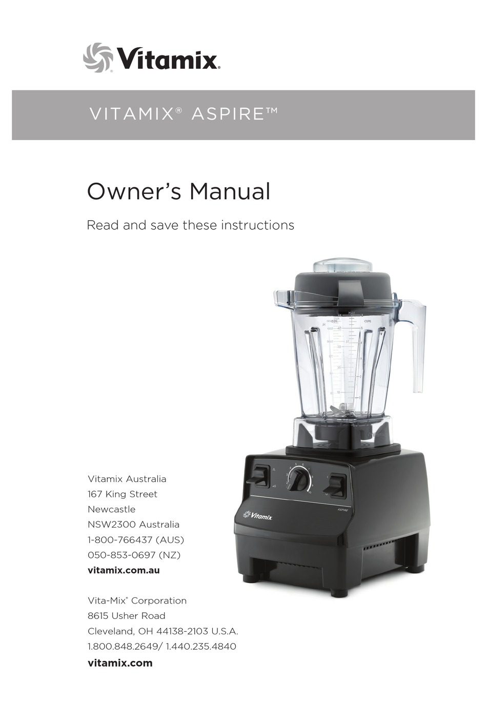 VITAMIX ASPIRE OWNER'S MANUAL Pdf Download ManualsLib