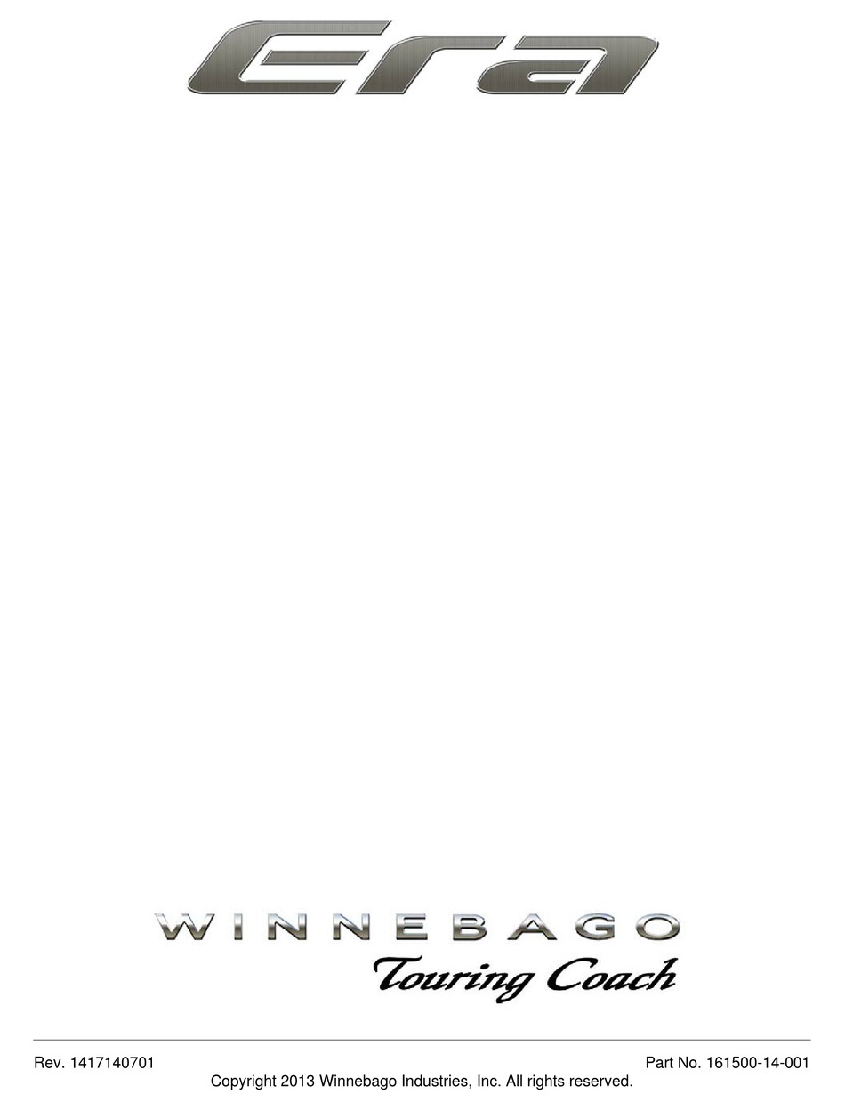 WINNEBAGO ERA TOURING COACH OWNER'S MANUAL Pdf Download ManualsLib