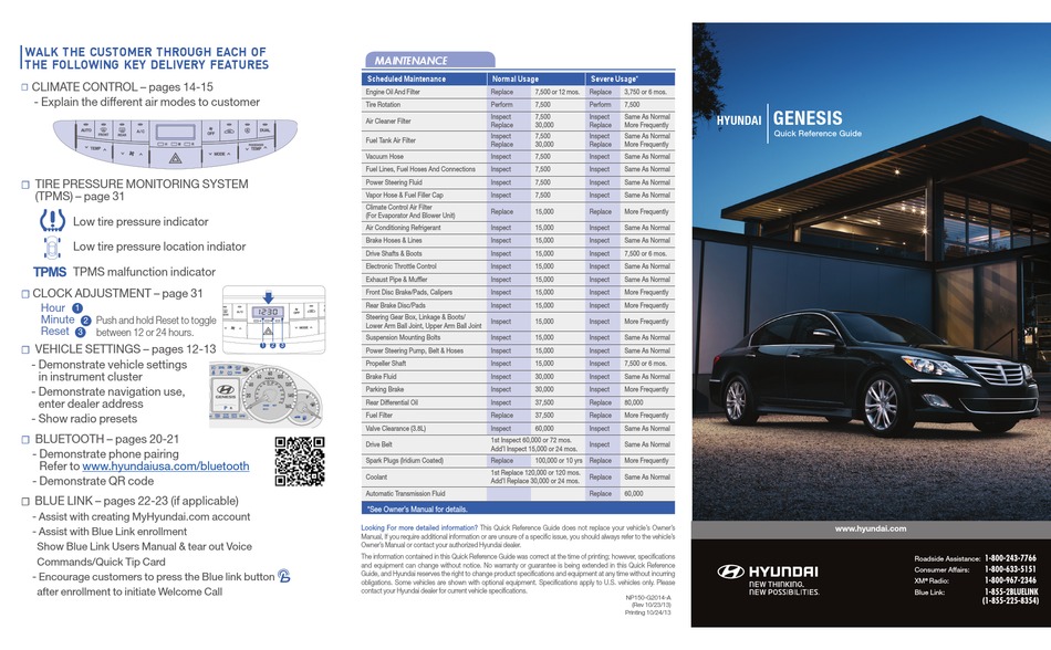 HYUNDAI GENESIS QUICK REFERENCE MANUAL Pdf Download ManualsLib
