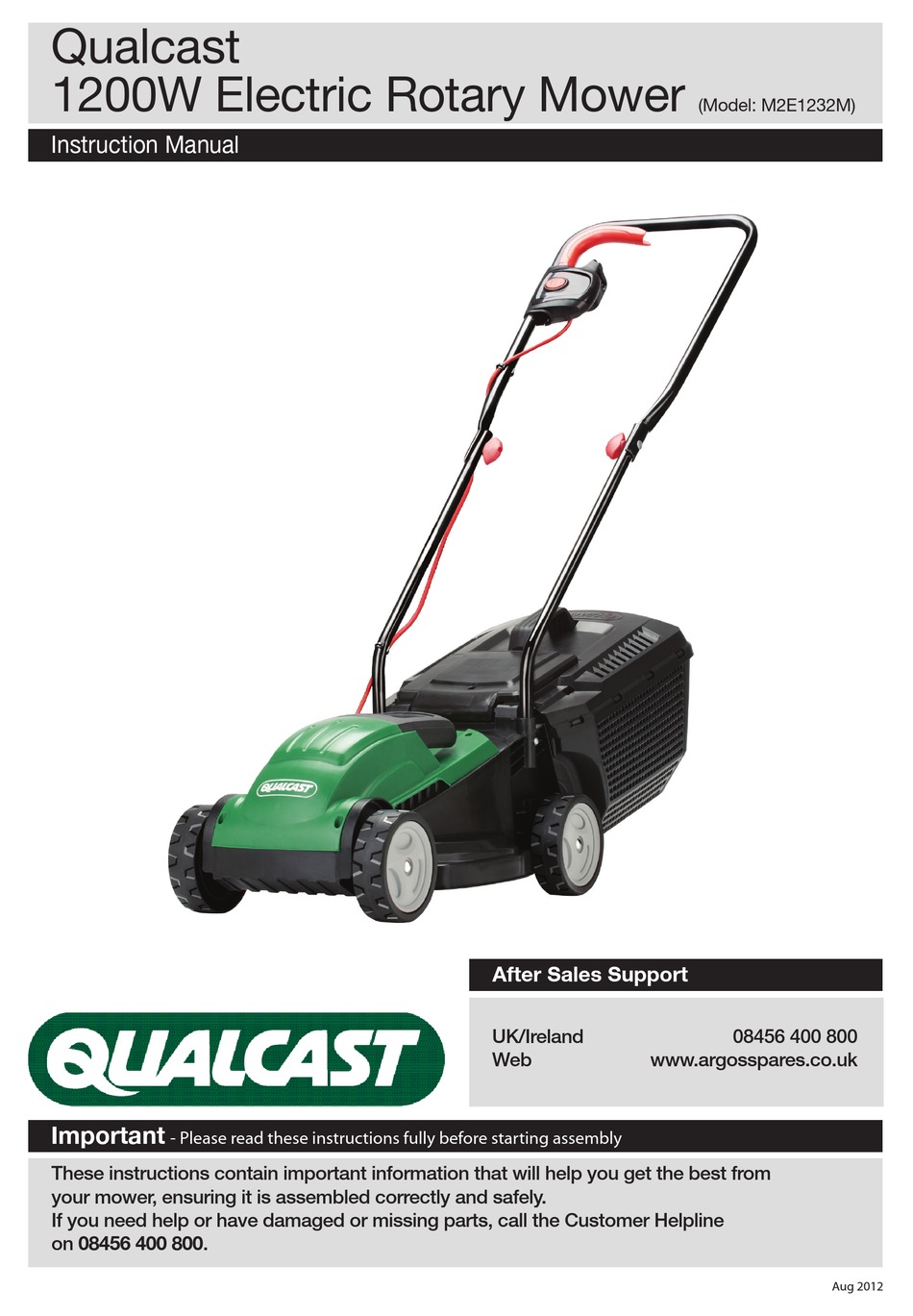 qualcast electric rotary mower