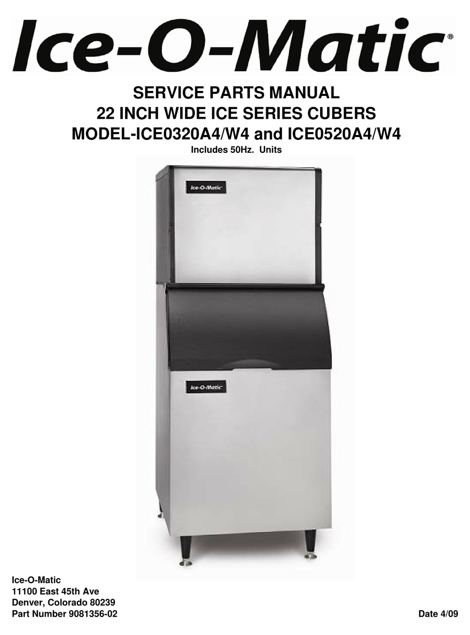 Ice O Matic Ice0320a4 Service Parts Manual Pdf Download Manualslib