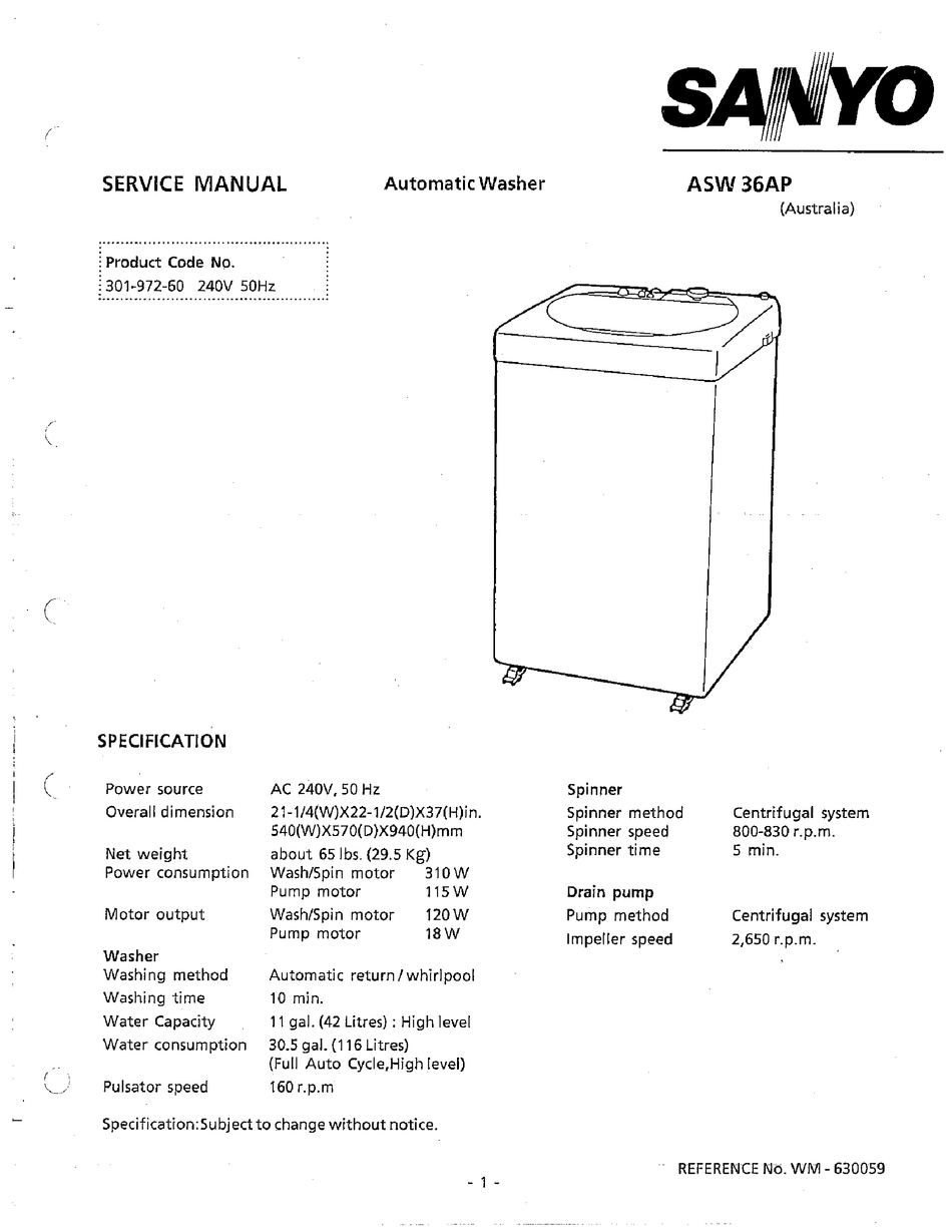 sanyo asw 160sb