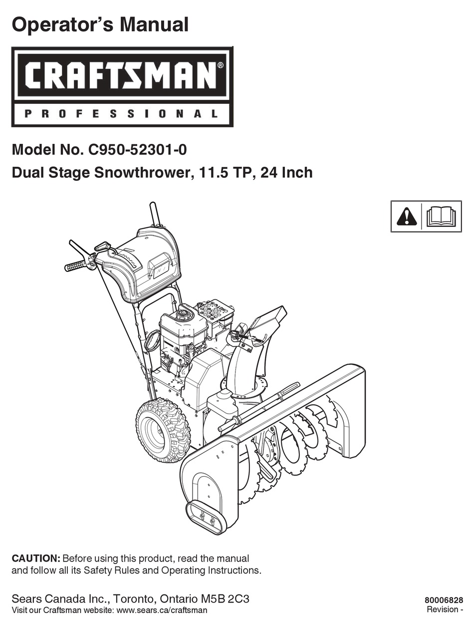 CRAFTSMAN C950-52301-0 OPERATOR'S MANUAL Pdf Download | ManualsLib