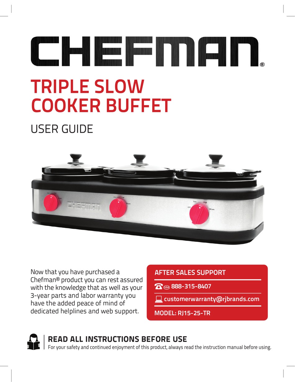 Chefman Double Round Slow Cooker - Buffet Server NEW