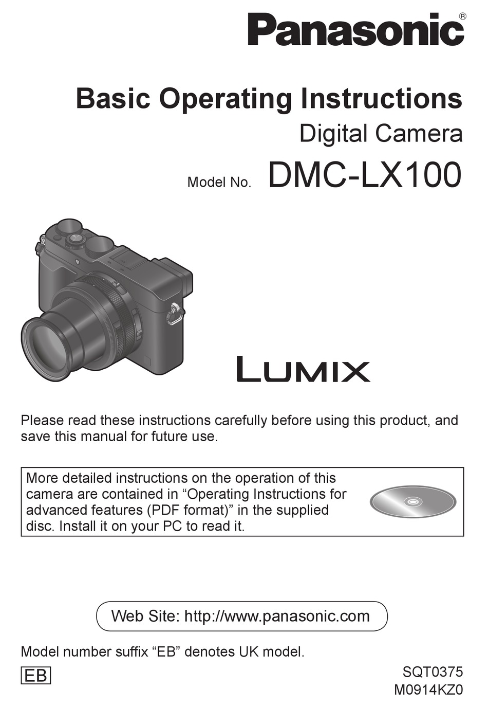Panasonic Lumix DC-LX100 M2 Basic Camera User Guide Instruction Manual 