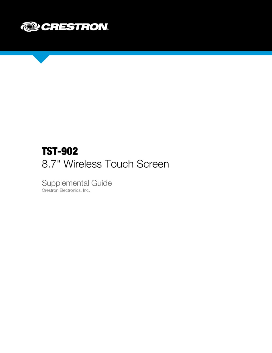 CRESTRON TST-902 SUPPLEMENTAL MANUAL Pdf Download | ManualsLib