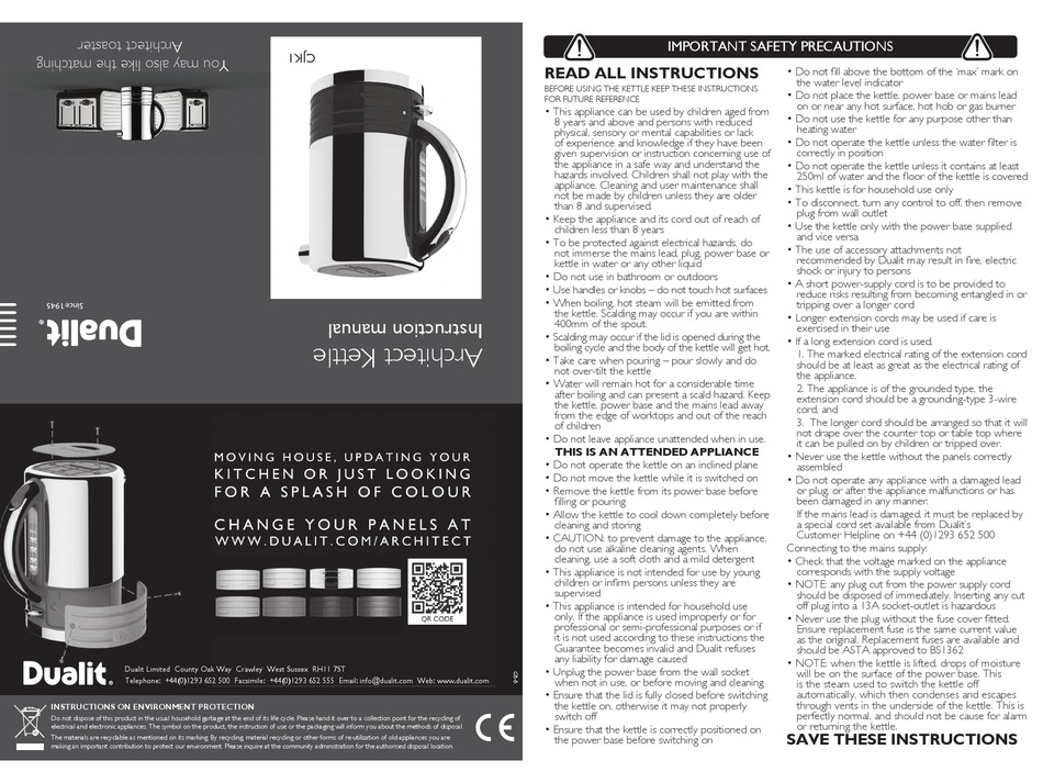 DUALIT CJK1 INSTRUCTION MANUAL Pdf Download ManualsLib